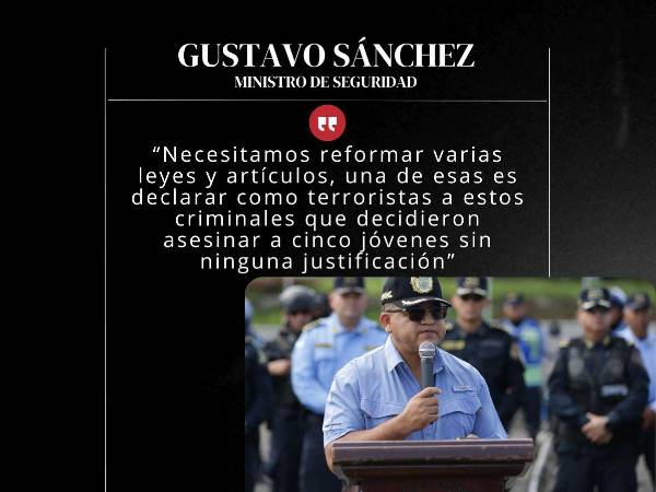 La necesidad de rentar una vivienda llevó a la muerte a una pareja y a sus amigos en la colonia Mirador de Oriente de Tegucigalpa, pues según el ministro de Seguridad, Gustavo Sánchez, no había ninguna justificación para que los pandilleros los raptaran y asesinaran, más que el interés que los criminales tenían en el inmueble. Aquí sus frases más destacadas sobre el doloroso caso.