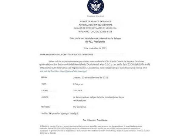 Nasralla abordará crisis electoral en audiencia del Congreso de EE UU