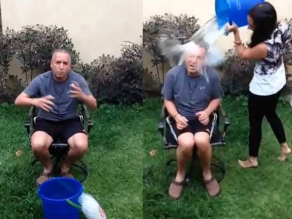 Ricardo Álvarez hizo el Ice Bucket Challenge.