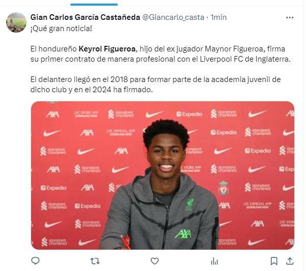 Lo que dicen los medios sobre primer contrato de Keyrol Figueroa con el Liverpool