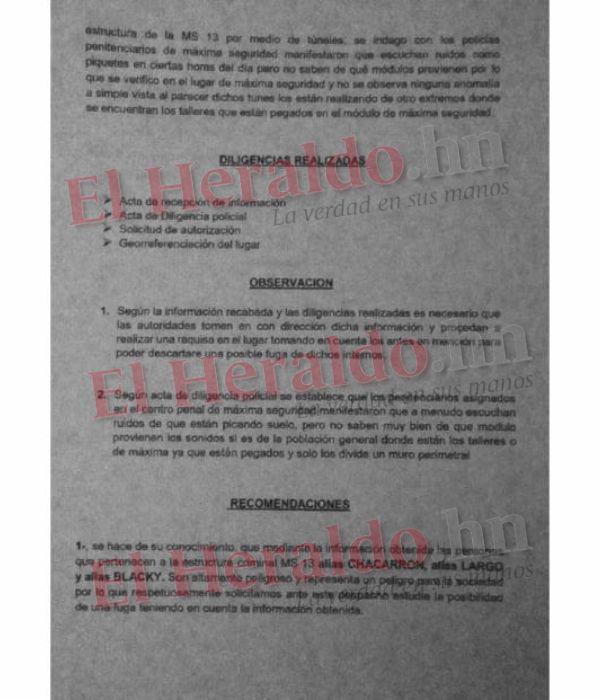 En el informe de la DPI se detalló que tanto guardias penitenciarios como presos habían escuchado sonidos de picos, pero no sabían de dónde provenían.