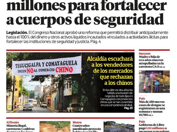 OABI dispone de L1,200 millones para fortalecer a cuerpos de seguridad