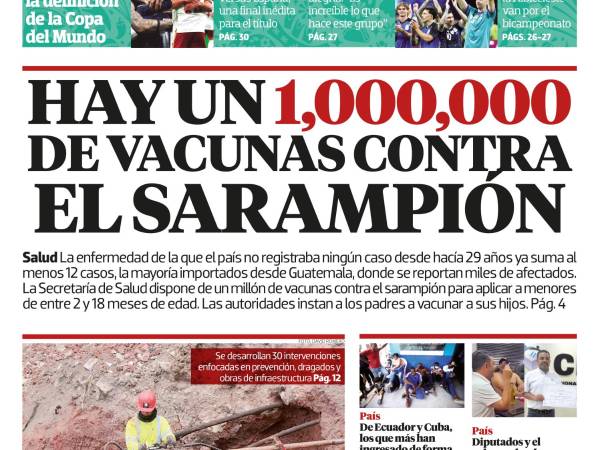 Hay un 1,000,000 de vacunas contra el sarampión