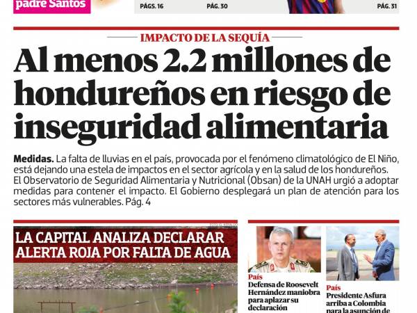 Al menos 2.2 millones de hondureños en riesgo de inseguridad alimentaria