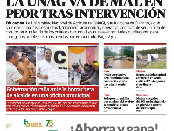 La UNAG va de mal en peor tras intervención