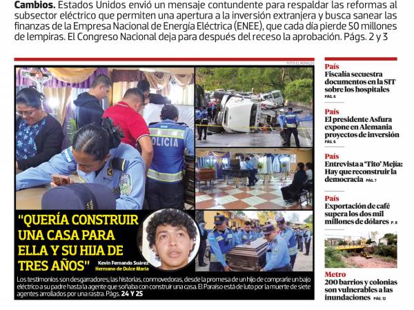 EE UU también apoya las reformas al sector eléctrico