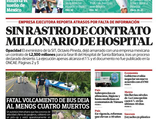 Sin rastro de contrato millonario de hospital