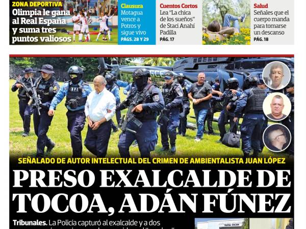 Preso exalcalde de Tocoa, Adán Fúnez