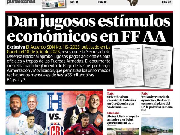 Dan jugosos estímulos económicos en FF AA