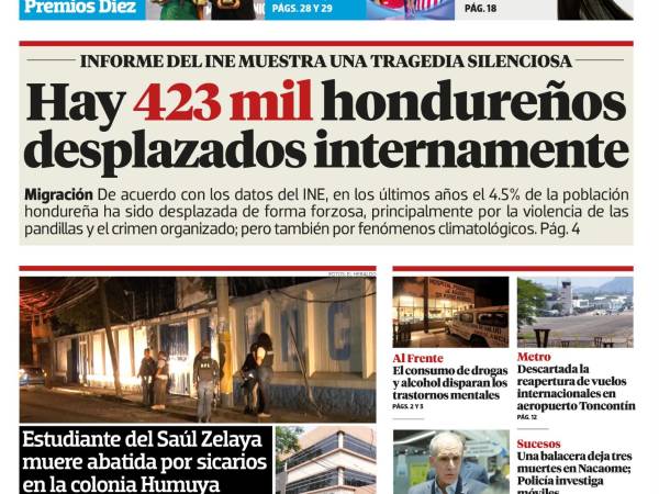 Hay 423 mil hondureños desplazados internamente
