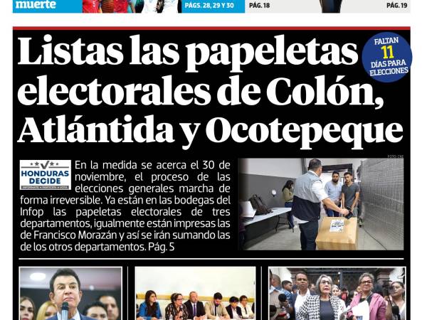 Listas las papeletas electorales de Colón, Atlántida y Ocotepeque