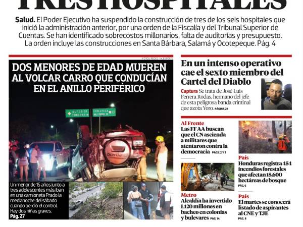 TSC y MP frenan construcción de tres hospitales