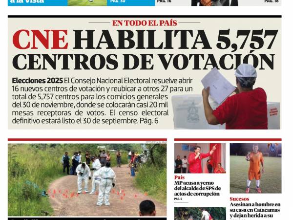 CNE habilita 5,757 centros de votación