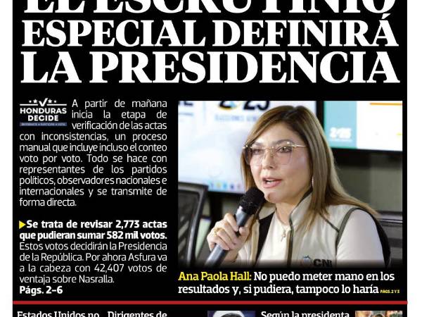 El escrutinio especial definirá la Presidencia