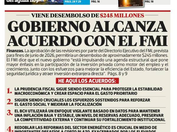 Gobierno alcanza acuerdo con el FMI