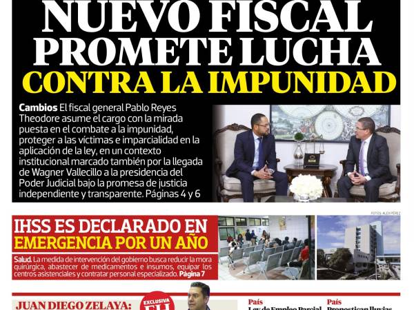 Nuevo fiscal promete lucha contra la impunidad