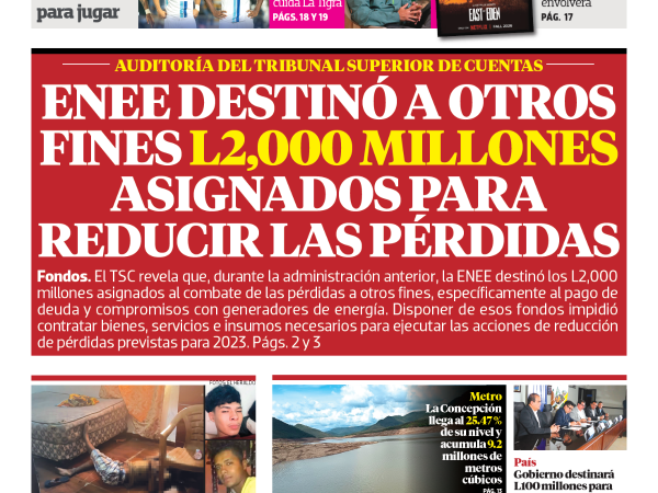 ENEE destinó a otros fines L2,000 millones asignados para reducir las pérdidas