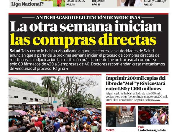 La otra semana inician las compras directas