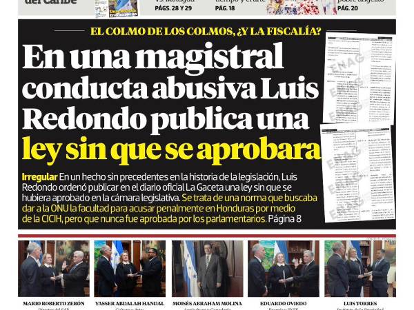 En una magistral conducta abusiva Luis Redondo publica una ley sin que se aprobara