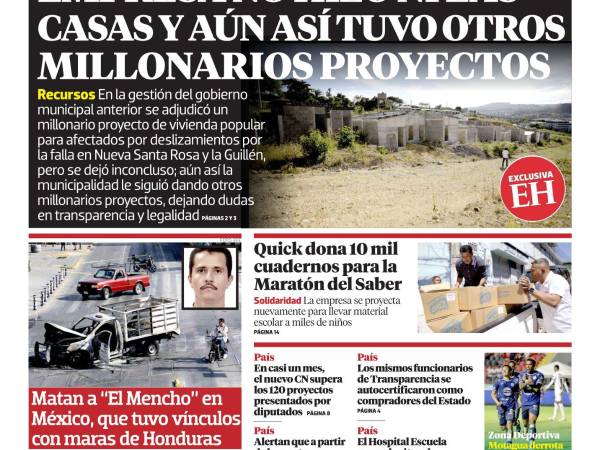 Empresa no hizo ni las casas y aún así tuvo otros millonarios proyectos