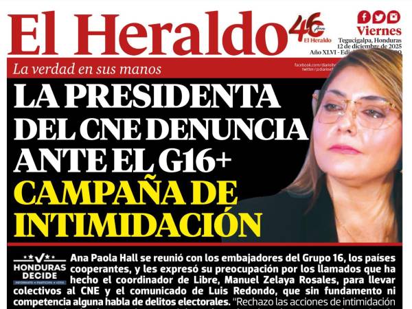 La presidenta del CNE denuncia ante el G16+ campaña de intimidación