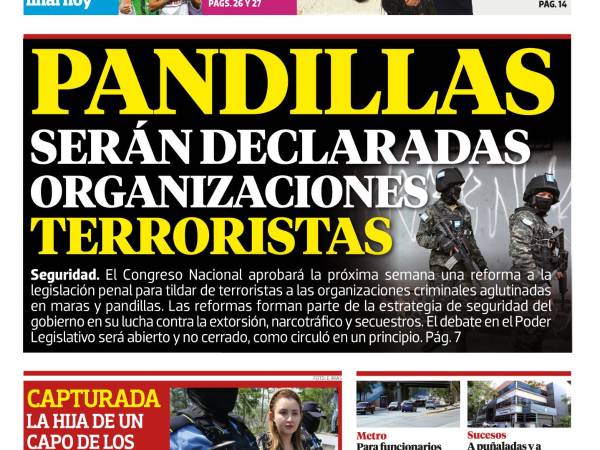 Pandillas serán declaradas organizaciones terroristas