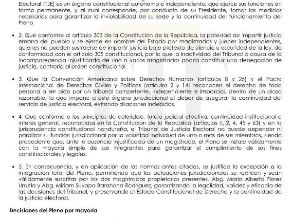 En la sesión del lunes, el TJE resolvió además admitir tres recursos presentados ante su jurisdicción.