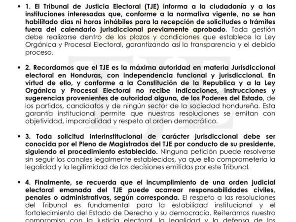 TJE rechaza plazo del CNE para resolver recurso de apelación de Jorge Cálix
