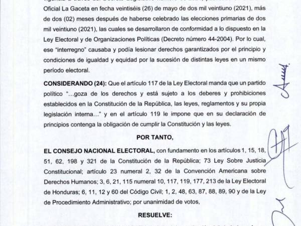 CNE declara por unanimidad sin lugar la solicitud de inscripción de Jorge Cálix
