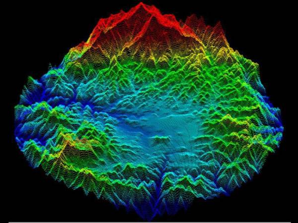 Esta imagen estudia la morfología del cráter de Quimistán Santa Bárbara por medio de sensores remotos.