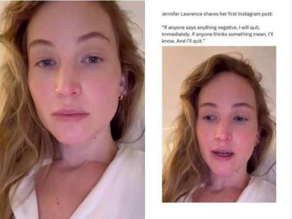 Si alguien dice algo negativo, lo dejaré inmediatamente. Sin duda. Si alguien piensa algo malo, lo sabré. Lo sabré y me marcharé, bromeó la actriz Jennifer Lawrence en el video que publicó en su red.