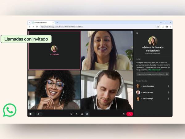 WhatsApp abre sus llamadas, la persona podrá conectarse a través de un enlace, previa aprobación del organizador, y acceder a herramientas como compartir pantalla y reaccionar con emojis.