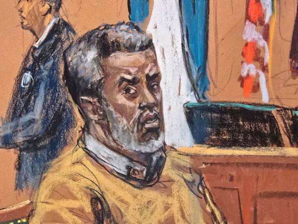 El rapero Sean Combs 'Diddy' esperando su sentencia durante el juicio realizado en un tribunal de Nueva York.