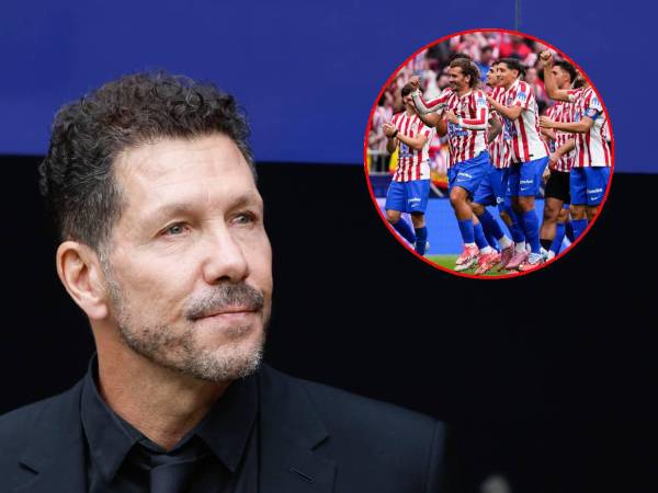 Simeone se mostró eufórico tras el pitazo final del partido.