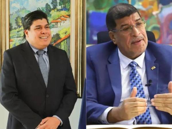 Imagen de Edwin Araque expresidente del Banco Central y Roberto Lagos presidente actual del BCH.