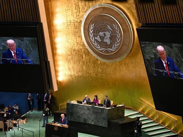 Donald Trump durante su discurso en la Asamblea General de la ONU, donde criticó el reconocimiento del Estado palestino por parte de varios países.