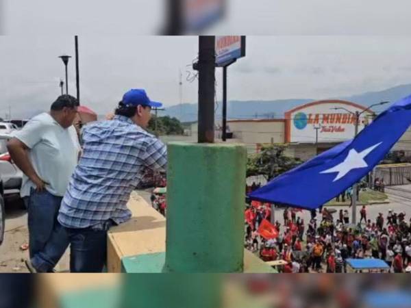 El ciudadano ondeó con algarabía la bandera del Partido Nacional.