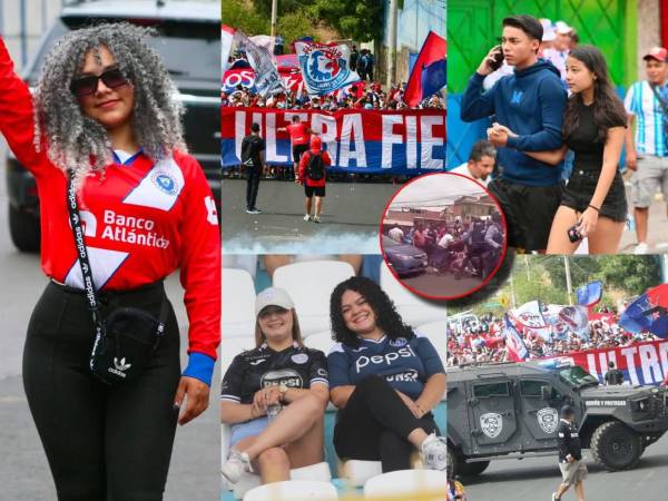 Lindas chicas deslumbran y disturbios de barras. Así se vive la previa del clásico de Honduras entre Olimpia y Motagua.