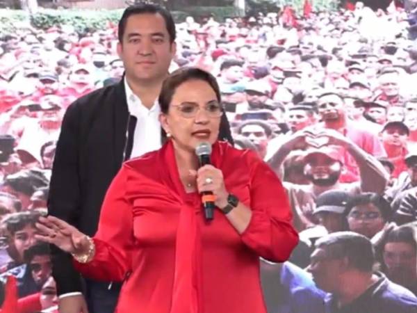 La presidenta Xiomara Castró dio su discurso en Casa Presidencial.