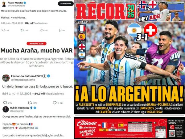 No se han guardado nada y han dejado duros comentarios tras el polémico partido entre Argentina y Suiza en cuartos de final del Mundial United 2026