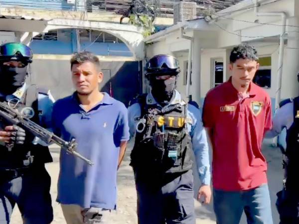 Jorge Maldonado Villalta y Kevin Cortez Murillo son las personas capturadas en San Pedro Sula.