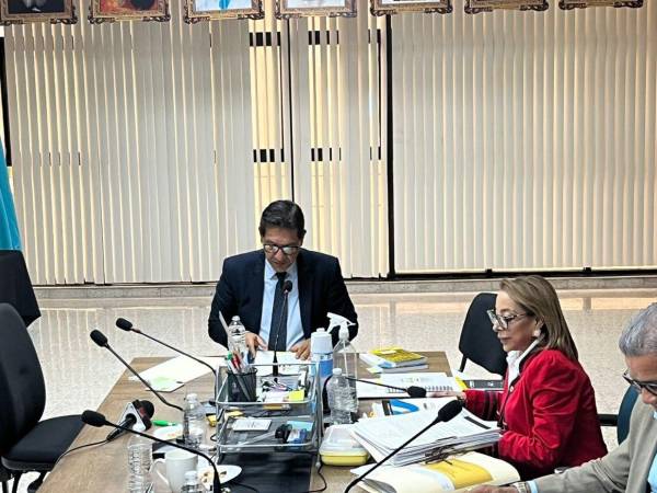 Los magistrados Mario Flores y Miriam Barahona instalaron la sesión pese a la ausencia del magistrado Morazán.