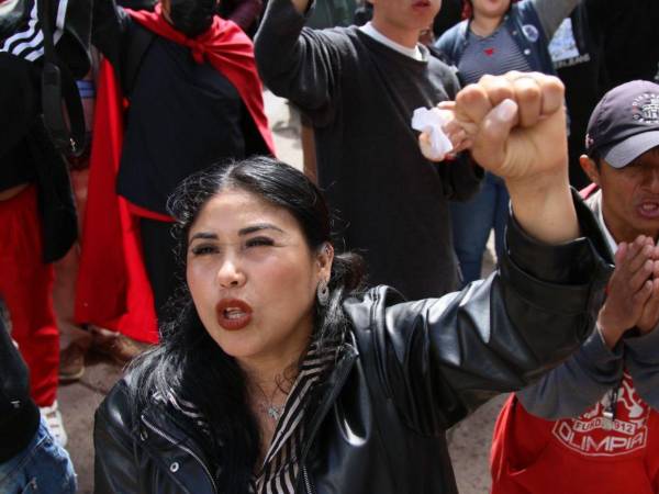 En la manifestación del martes pasado, a favor de Jorge Aldana, apareció de forma eufórica Leily Núñez, gerente de Deportes de la alcaldía capitalina.