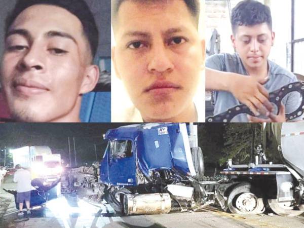 Alexis Misael López, Melkin Ramírez y Roberto Lemus fallecieron en una triple colisión la noche del martes en Ocotepeque.