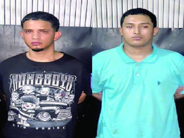 Yeison Irías Chavarría y Cristian Bertrand Trejo son dos de los líderes de la pandilla 18 capturados por las autoridades en San Pedro Sula.