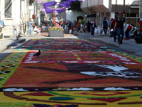 &lt;p&gt;La avenida Colón, en el casco histórico de Tegucigalpa fue otra vez el escenario para que artistas plasmaran sus habilidades en la realización de alfombras con motivo de las actividades católicas de Semana Santa.