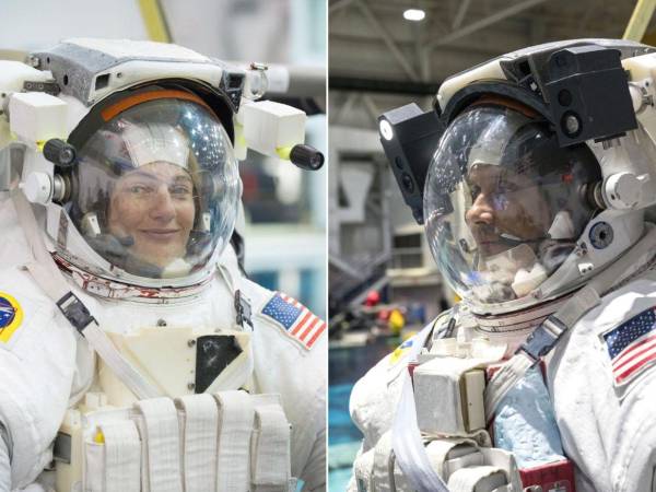Meir y Menon salieron alrededor de las 08:35 hora del este de Estados Unidos (12:35 GMT), cargados con el material necesario para el ensamblaje de los paneles, según la retransmisión oficial de la NASA.