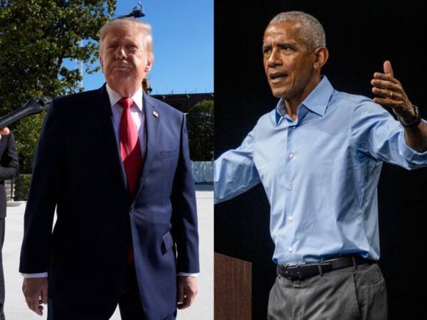 Imagen de referencia de fotografías recientes de Donald Trump y Barack Obama.