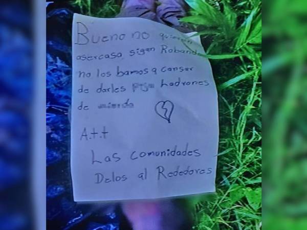 Este fue el rótulo que le dejaron a la víctima sobre el cuerpo.