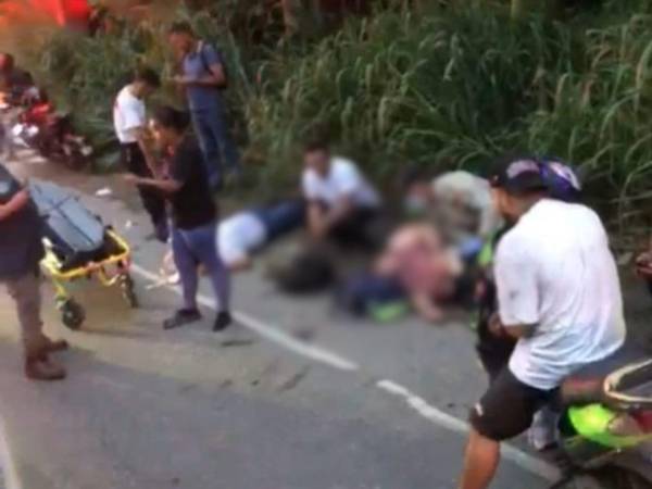 Escena donde se encontraban varias personas heridas a la espera de ser atendidas.